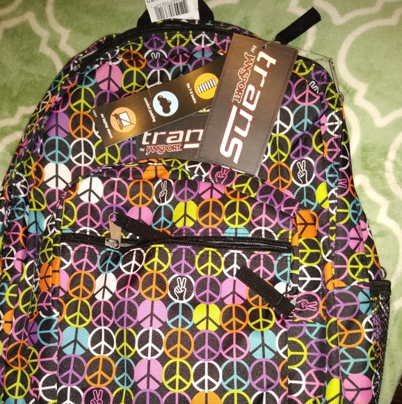 NWT Jansport Backpack PEACE SIGN DISCONTINUED PATTERN EARLY 2000 Back To School - Picture 6 of 6